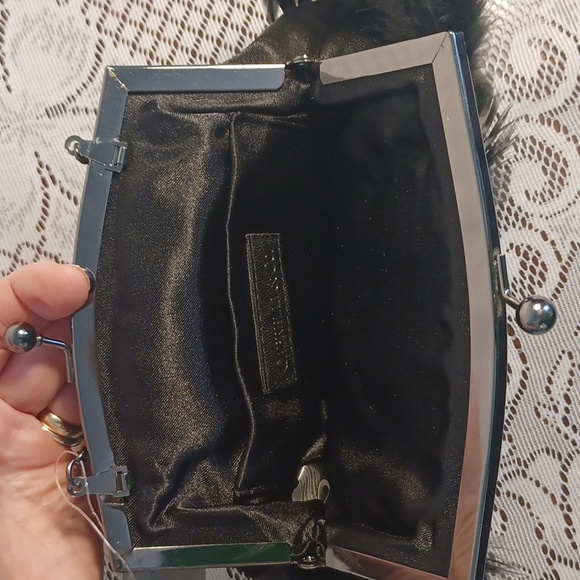 NEW! Cabrelli black feather bling purse 5513 - Picture 5 of 8